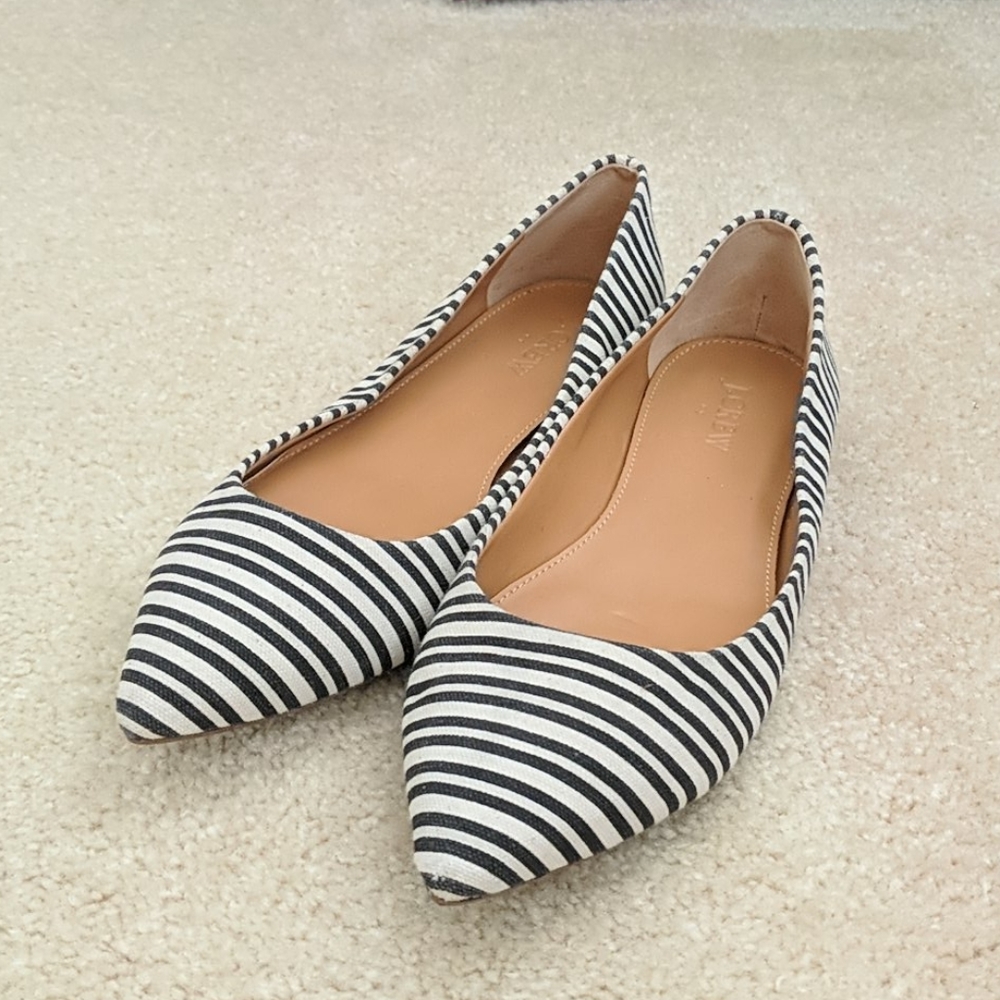 J.Crew stripes pointed flats